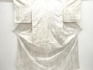 アンティーク　色紙に竹笹模様織り出し十日町紬着物